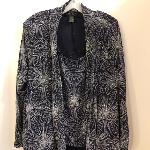 NWT Cachet navy/silver evening dress 👗 - Picture 5 of 6